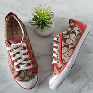 red coach tennis shoes